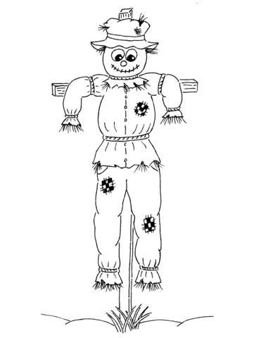 Cartoon Scarecrow From Scarecrow Coloring Page